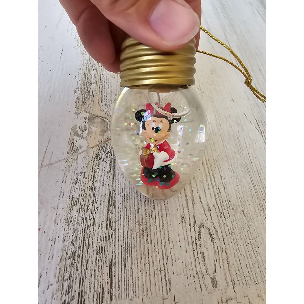 Minnie mouse bulb ornament‎ snow globe glitter present Xmas tree